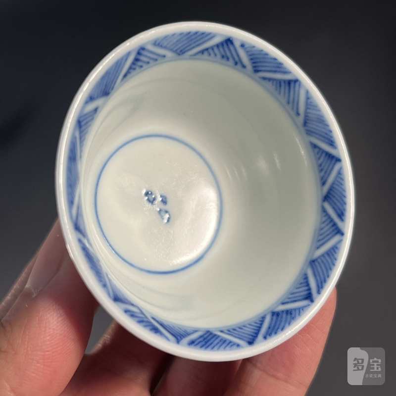清 青花人物纹杯 - 图9